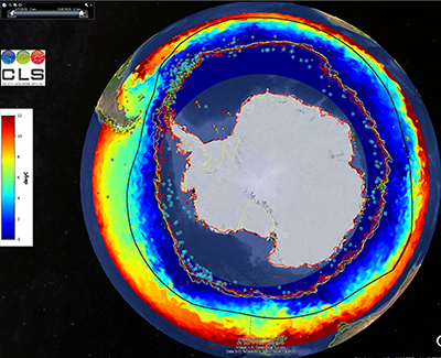 icebergs map for the Vendée Globe race