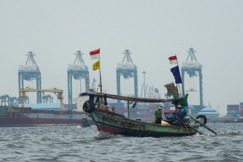 indonesian fisherman on a boat