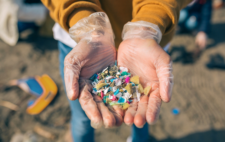 plastic pieces in hands
