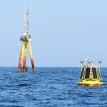 DeepCLiDAR 2.0 buoy system|DeepCLiDAR 2.0 buoy system|Iridium satellite|DeepCLiDAR 2.0 buoy system deploy|Wake effect in an offshore wind farm seen from space Sentinel-1|Mauricio Fragoso|DeepCLiDAR 2.0 buoy system||