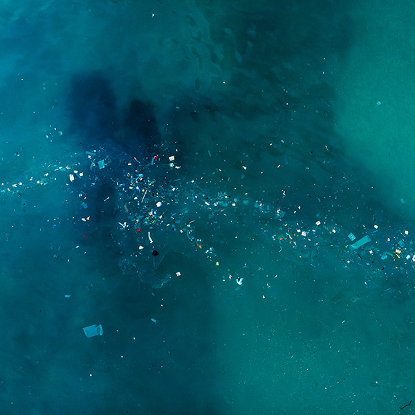 plastic pollution at sea