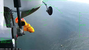 Rescue raft on the drone