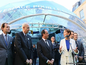 CLS présente ses applications « climat » au Président de la République Française