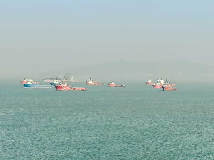 VIGISAT Station boats in India water