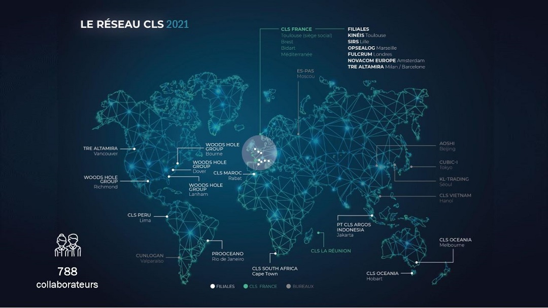 carte de l'implantation mondiale de CLS