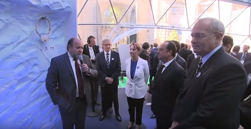 inauguration du dome du climat avec Francois Hollande