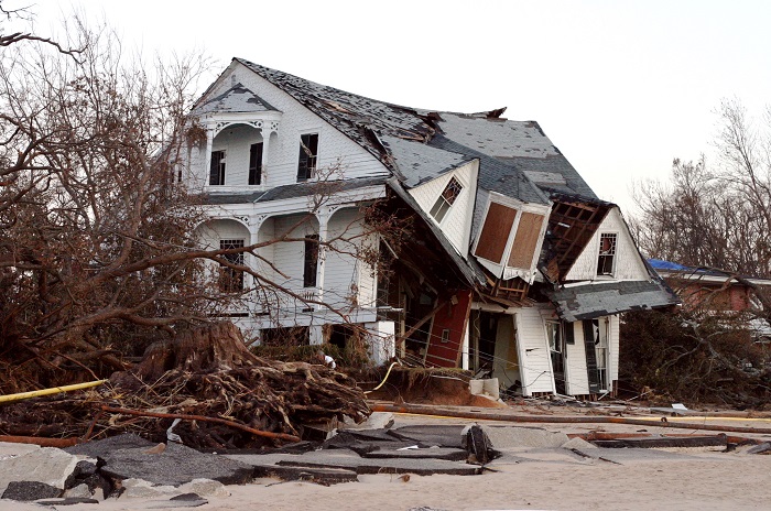 destroyed house