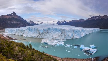 Panorama of glacier Perito Moreno in Patagonia