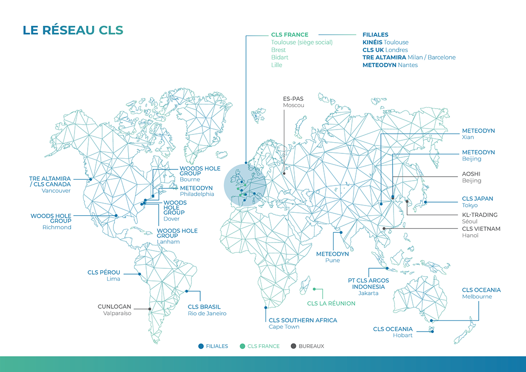 Carte d'implantation de CLS dans le monde