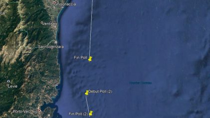 Oil spill off Corsica